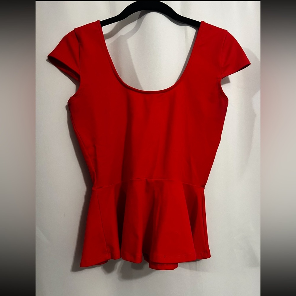 Bebe Red Peplum Top